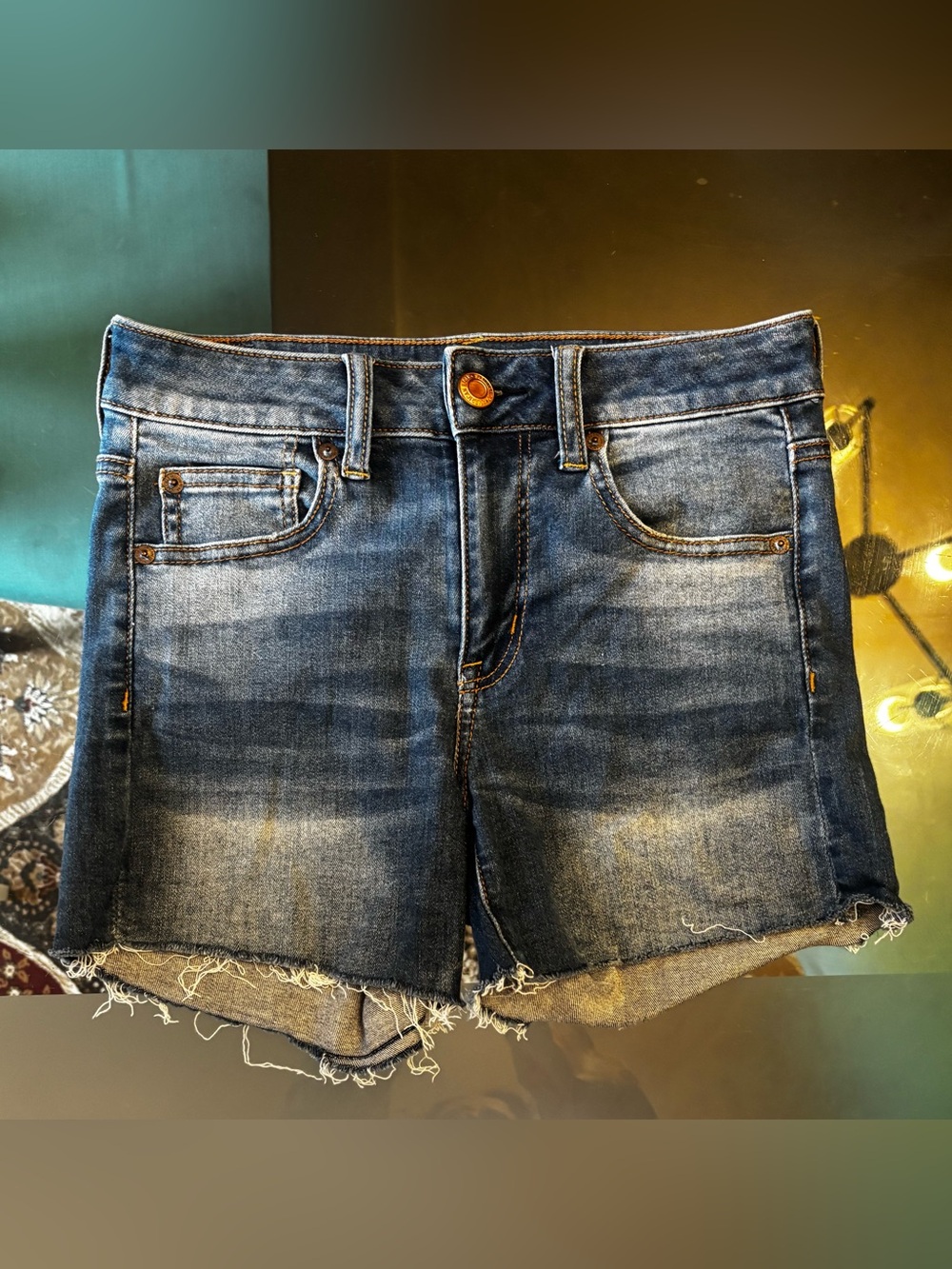 American Eagle Outfitters Dark Blue Denim Jean Shorts